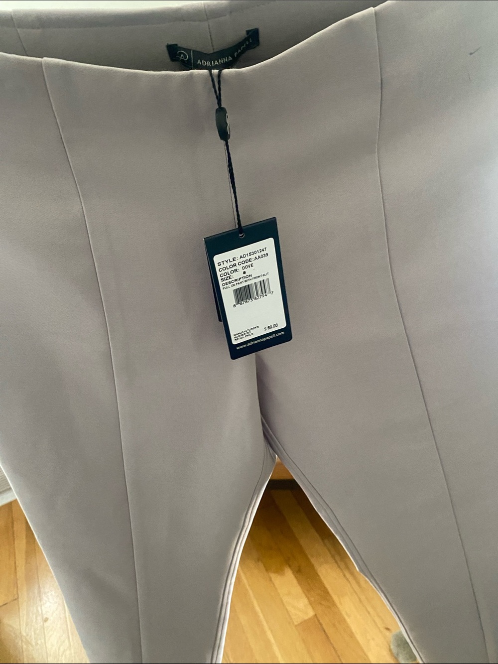Adrianna Papell Slim Cropped Dress Pants in Light Taupe - Picture 6 of 6